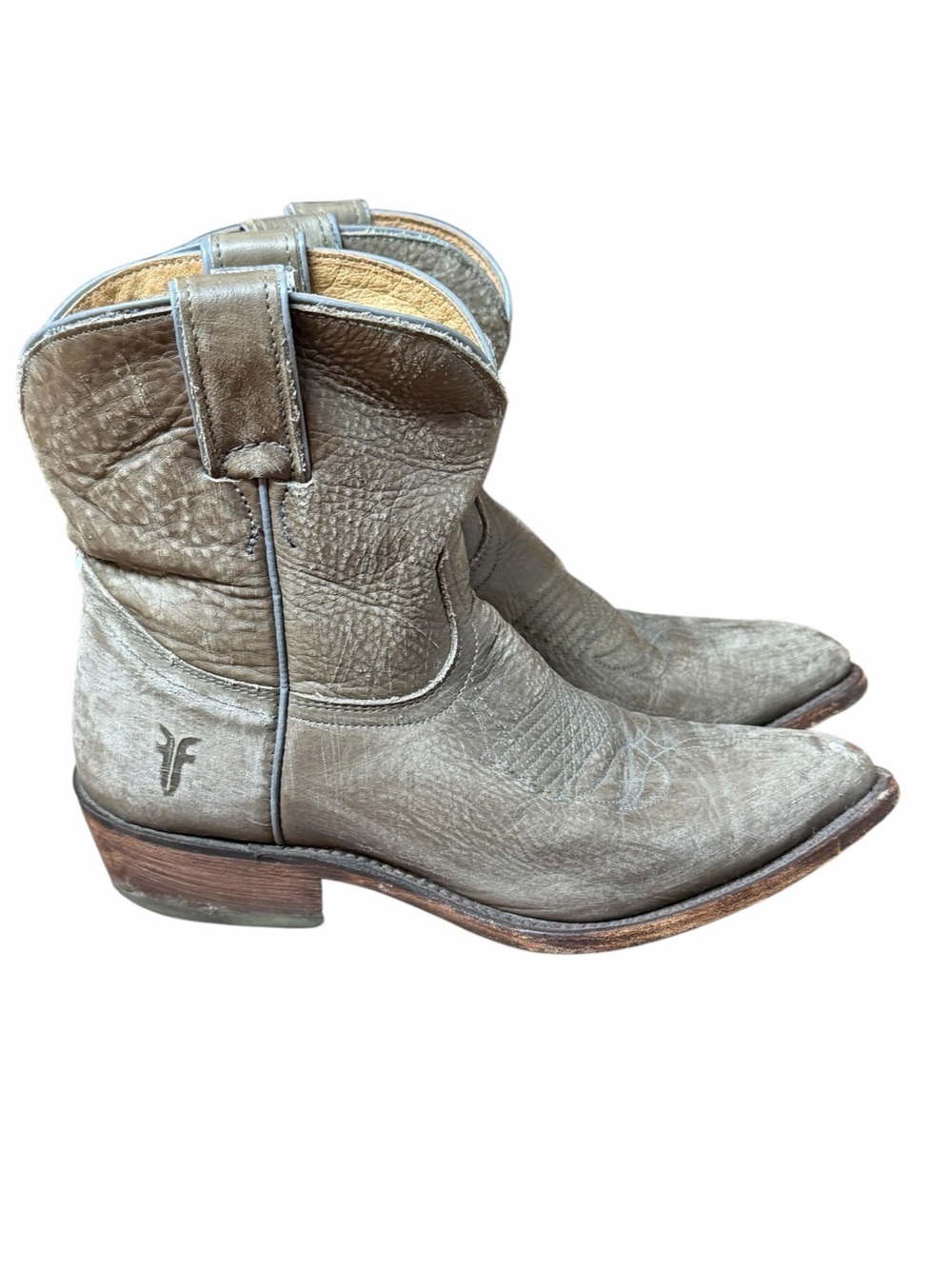 Frye Cowboy Boots Women’s 8 Billy leather ankle Western Rodeo Gray